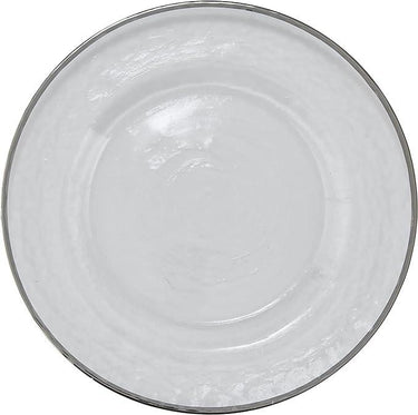 Metallic Rim Glass Platter Silver Park Designs - The Fox Decor